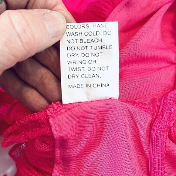 Frilly Romantic Fuchsia Crop Top Women Small Bishop Sleeve Textured Off Shoulder - Picture 11 of 16